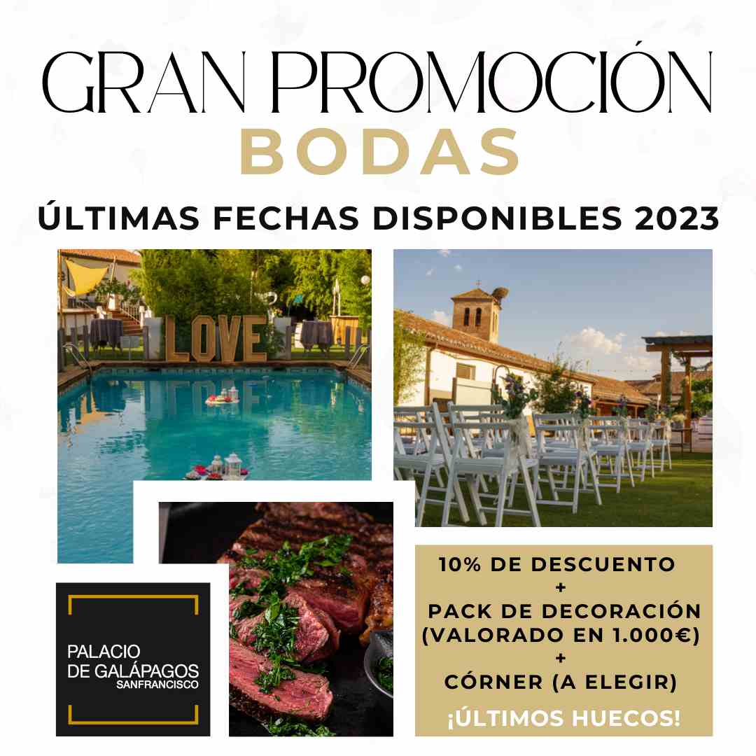 Promoción para bodas en Palacio de Galápagos